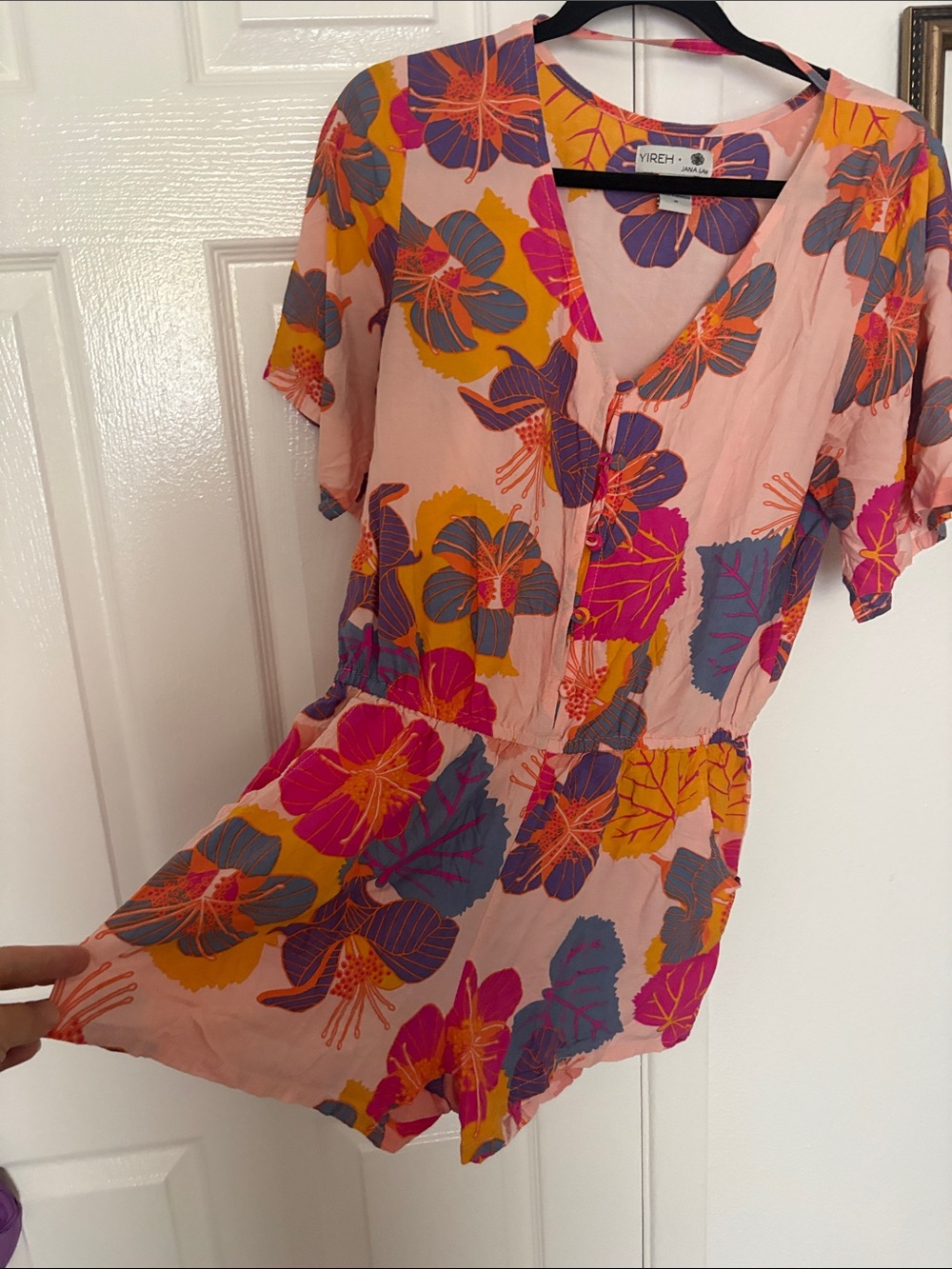 YIREH Jana Lam Pink Floral Romper - Picture 3 of 4